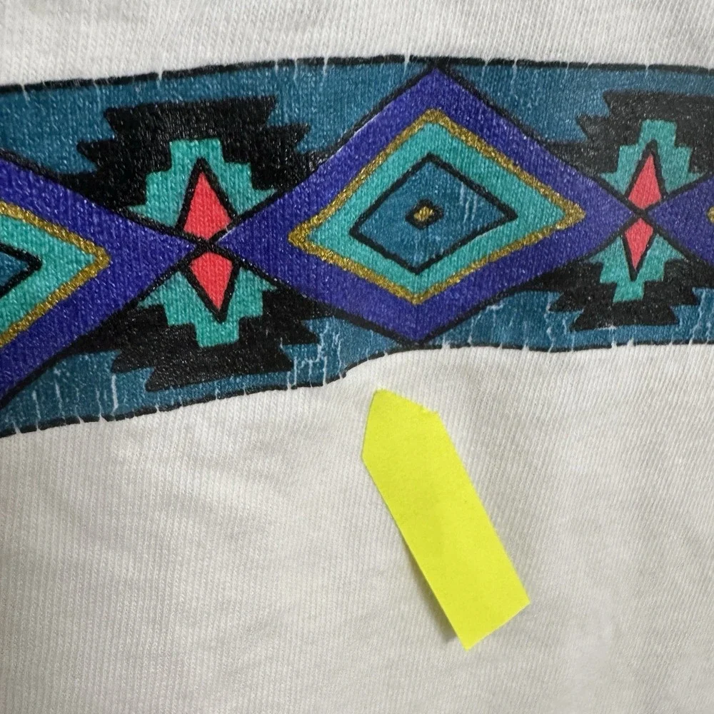 VTG Colorado Shirt Medium Southwest Aztec Graphic‎ Print Single Stitch USA Made